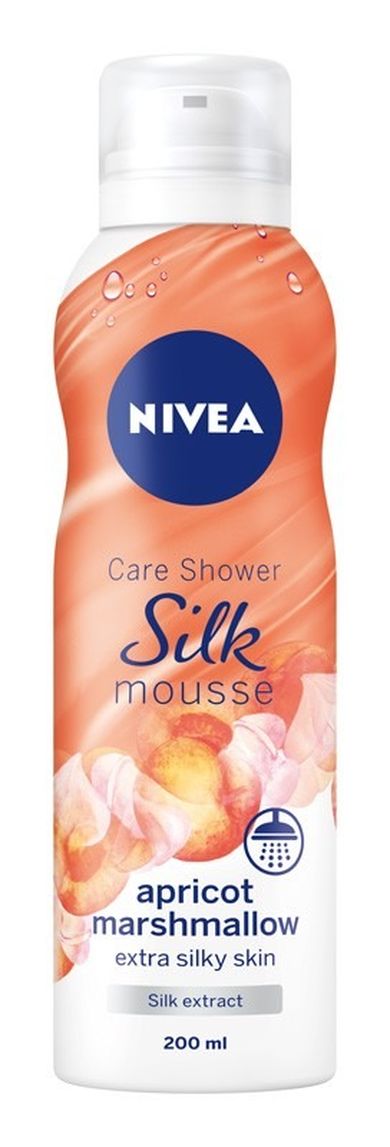 Nivea, Silk Mousse, Apricot Marshmallow, Shower Jedwabisty, mus do mycia, 200 ml