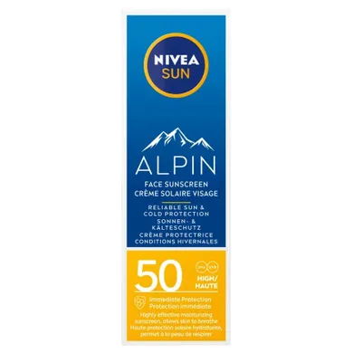 Nivea, Sun Alpin, krem do twarzy z wysoką ochroną SPF50, 50 ml