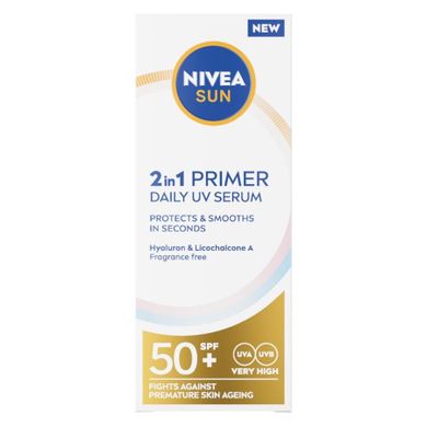 Nivea, Sun Primer Daily UV, serum 2w1 SPF50+, 30 ml