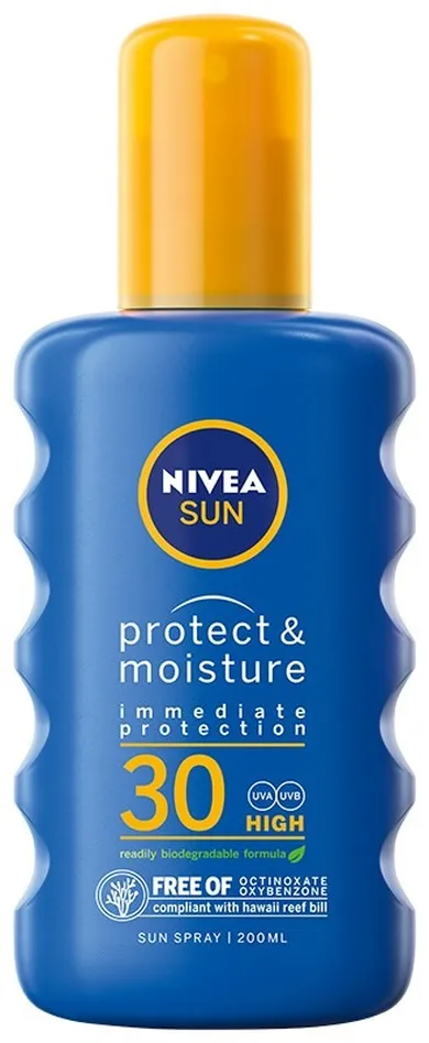 Nivea Sun, Protect & Moisture, balsam do opalania w sprayu SPF30, 200 ml