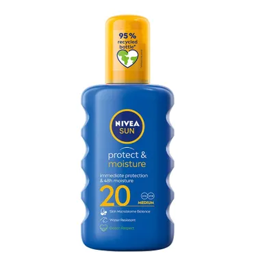 Nivea Sun, Protect & Moisture, nawilżający balsam ochronny w sprayu SPF 20, 200 ml