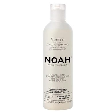 Noah, Anti-Yellow Shampoo With Blueberry Extract, szampon do włosów blond i siwych, 250 ml