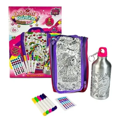 Norimpex, bidon z jednorożcem i torba do kolorowania