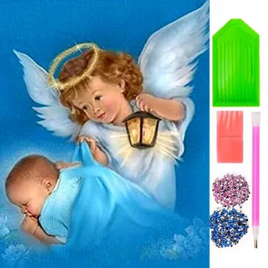 Norimpex, diamentowa mozaika, aniołek z dzieckiem, lampion