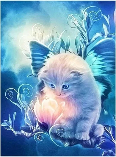 Norimpex, diamentowa mozaika, Kotek w kwiatach