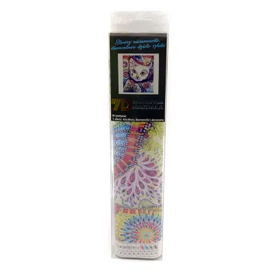 Norimpex, Diamentowa mozaika, Mandala 7D, Kot biały, 40-30 cm