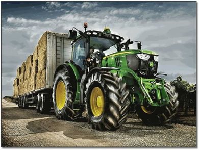 Norimpex, diamentowa mozaika, Traktor z przyczepą słomy, 30-40 cm