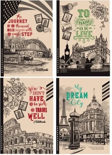 Notatnik ozdobny 143-215, 96K, gładki, twardy karton, 1 szt.