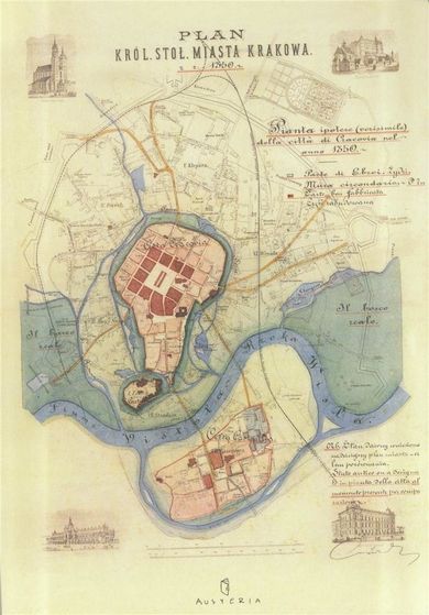 Notes, plan miasta Krakowa, 1 szt.