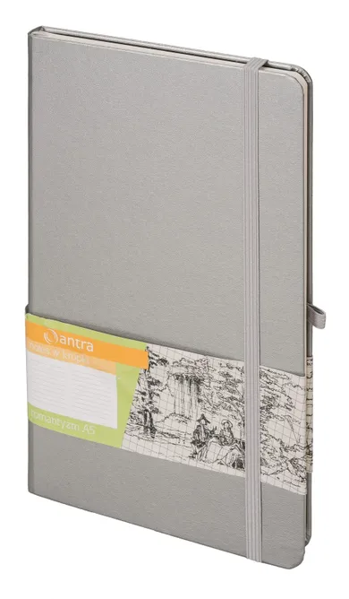 Notes Romantyzm A5, kropki, srebrny, 1 szt.