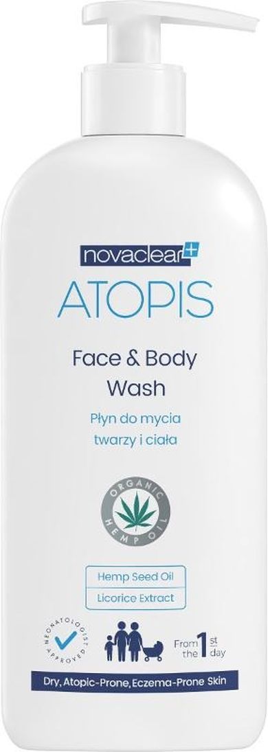 Novaclear, Atopis, płyn do mycia twarzy i ciała, 500 ml