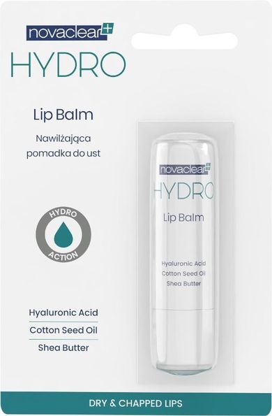 Novaclear, Hydro, nawilżająca pomadka do ust, 4.9 g
