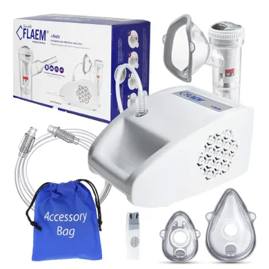 Novama, Flaem 4Neb, inhalator pneumatyczno-tłokowy z nebulizatorem RF9, biały