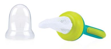 Nuby, Aqua Nibbler, gryzak z siateczką do owoców i warzyw, 4m+, niebieski