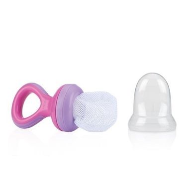 Nuby, Gryzak, Nibbler, gryzak z siateczką do owoców i warzyw, różowy
