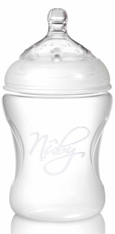 Nuby, Natural Touch, butelka z wolnym przepływem, 3m+, 240 ml