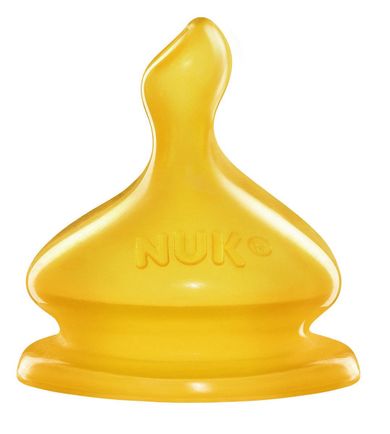 Nuk, First Choice, lateksowy smoczek na butelkę, rozmiar 1S, 0-6m, 1 szt.