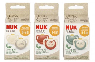 Nuk, For Nature, smoczek lateksowy, 0-6m, 2 szt.