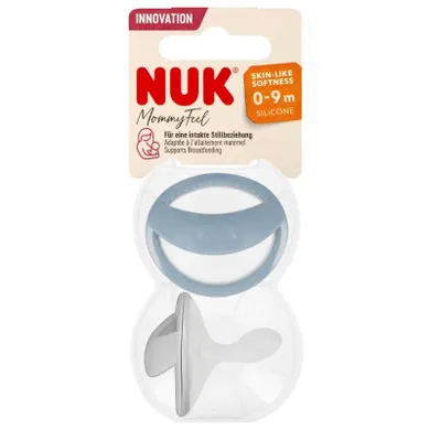 Nuk, Mommy Ful, smoczek uspokajający, 0-9m, niebieski, popiel