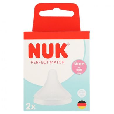 Nuk, Perfect Match Air, smoczek do butelki, silikonowy, rozmiar M, 2 szt.