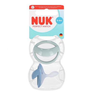 Nuk, Perfect Match Air, smoczek uspokajający, zielony i niebieski, 0-6m, 2 szt.