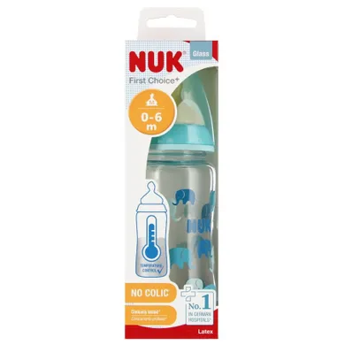 Nuk, Perfect Match, butelka szklana, 0-6m, turkus, 240 ml