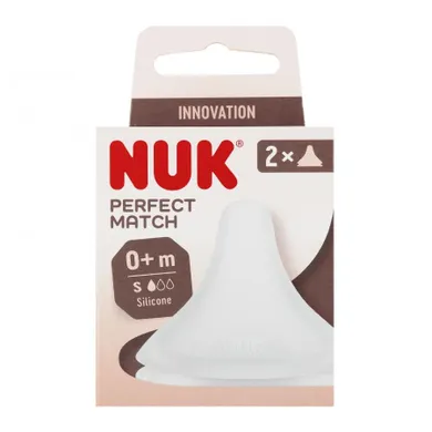 Nuk, Perfect Match, smoczek do butelki, silikonowy, rozmiar S, 2 szt.
