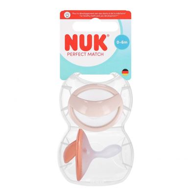 Nuk, Perfect Match, smoczek uspokajający, beżowy i czerwony, 0-6m, 2 szt.