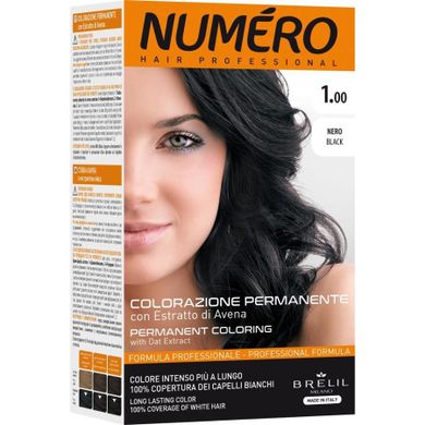 Numero, Permanent Coloring, farba do włosów, 1 Black, 140 ml