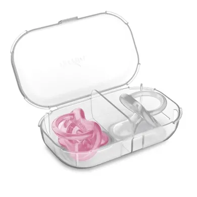 Nuvita, smoczek ortodontyczny w pudełku, różowy, transparentny, 2 szt.