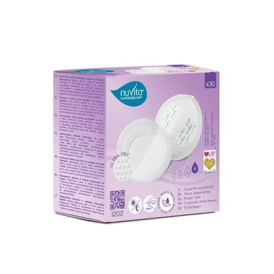 Nuvita, wkładki laktacyjne, supercienkie, oddychające, 1 mm, 30 szt.