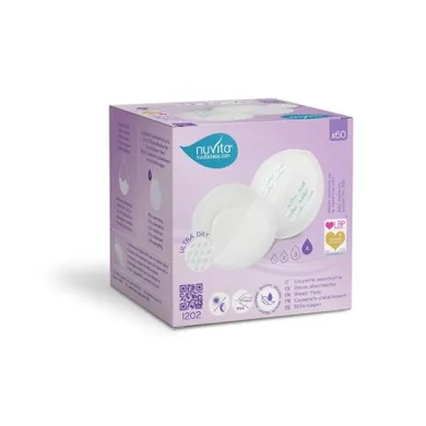 Nuvita, wkładki laktacyjne, supercienkie, oddychające, 1 mm, 60 szt.