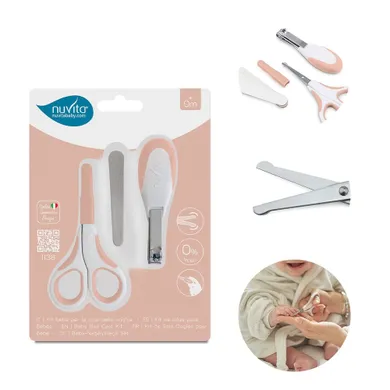 Nuvita, zestaw do paznokci: nożyczki, cążki i 5 pilniczków, english rose