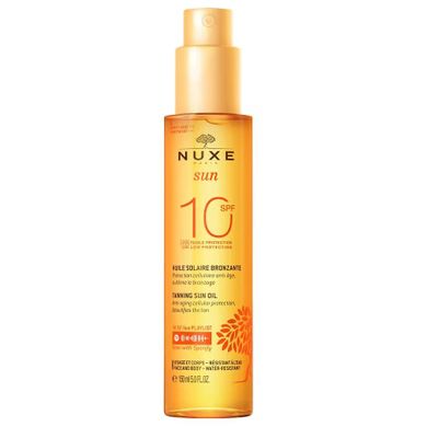 Nuxe, Sun, brązujący olejek do opalania twarzy i ciała SPF10, 150 ml