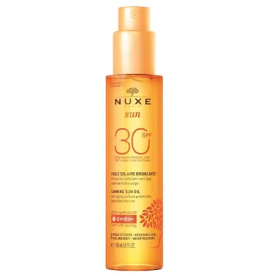 Nuxe, Sun, brązujący olejek do opalania twarzy i ciała SPF30, 150 ml