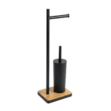 Nuxio, Ivlo, szczotka do WC z uchwytem na papier toaletowy i bambusową podstawką, 65 cm