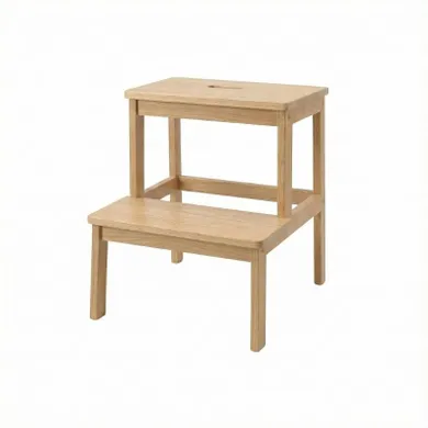 Nuxio, Krok, bambusowy taboret ze schodkiem, 46 cm