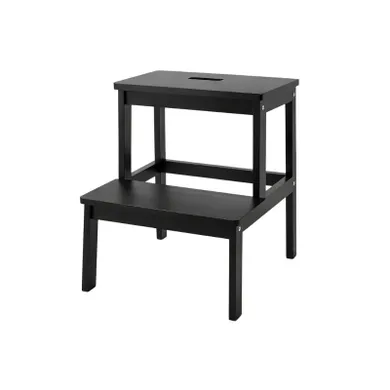 Nuxio, Krok, bambusowy taboret ze schodkiem, 46 cm