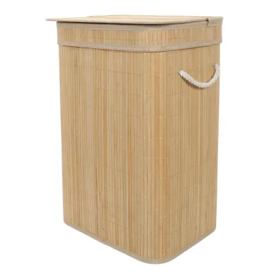 Nuxio, Luva, bambusowy kosz na pranie z pokrywą, 80l