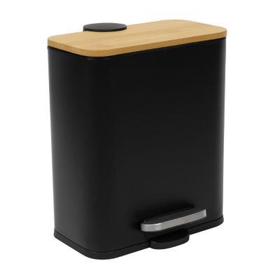 Nuxio, Zetru, wąski kosz łazienkowy z bambusem, 5l