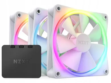 NZXT, F120 RGB, zestaw: 3 wentylatory, kontroler, biały