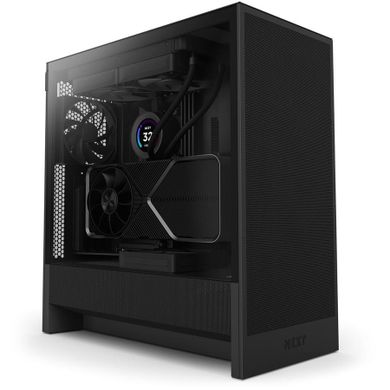 NZXT, H5 Flow Midi Tower, obudowa komputerowa z szybą, czarna
