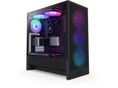 Nzxt, H5 Flow RGB Midi Tower, obudowa komputerowa z oknem, czarna