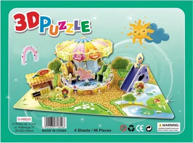 O-Press, Cyrk, puzzle 3D, 46 elementów