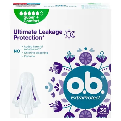 O.B., ExtraProtect, Super+ Comfort, tampony, 36 szt.