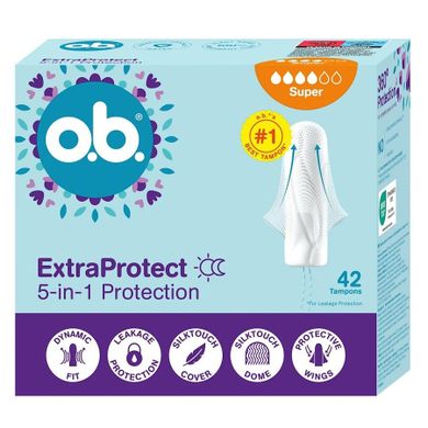 O.B., ExtraProtect Super, tampony, 42 szt.