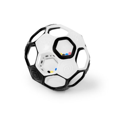 Oball, Goals, piłka z grzechotką, czarno-biała, 13 cm