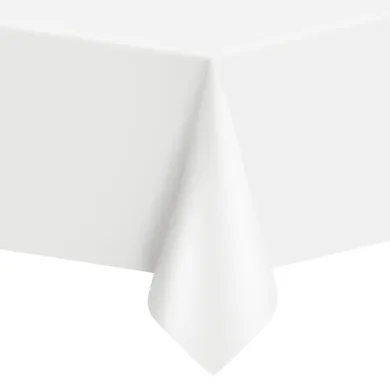 Obrus biały, plastikowy, 137-274 cm