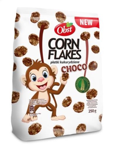 Obst, Corn Flakes, płatki kukurydziane czekoladowe, Choco, 250 g