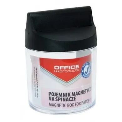 Office Products, okrągły pojemnik magnetyczny na spinacze, transparentny